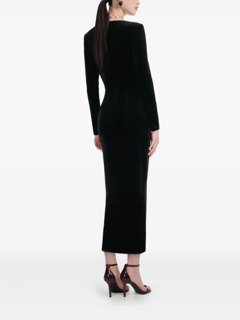 Self-Portrait velvet midi dress - Black - zdjęcie produktu nr 2