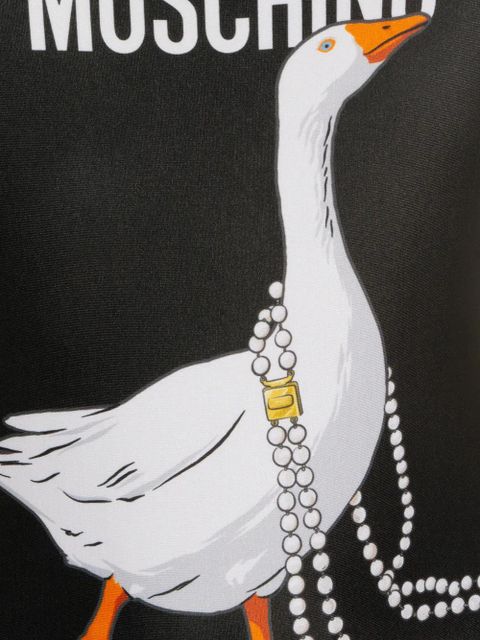 Moschino goose-print swimsuit - Black