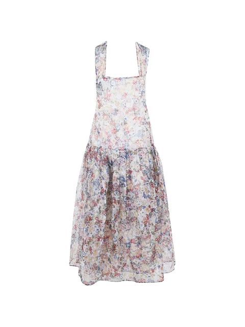 KHAITE Amello floral open-back dress - Neutrals - zdjęcie produktu nr 1