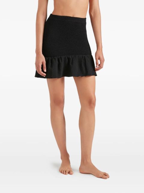 Hunza G peplum mini skirt - Black