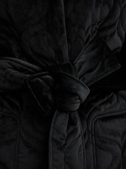 Charo Ruiz Ibiza płaszcz welurowy kolor czarny przejściowa oversize 257311