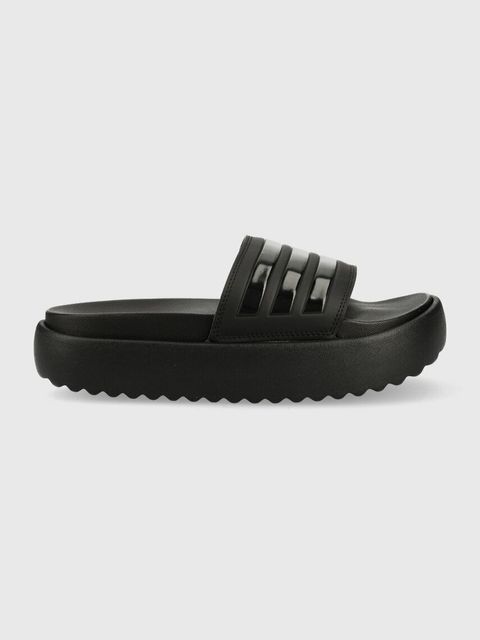 adidas klapk Adilette Platform damskie kolor czarny na platformie HQ6179 - zdjęcie produktu nr 1
