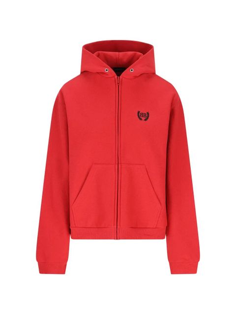 Balenciaga logo-embroidery zip-fastening sweatshirt - Red - zdjęcie produktu nr 1