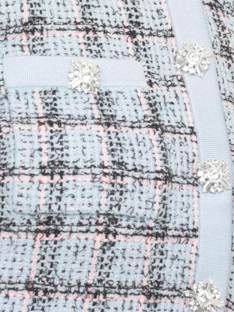 Self-Portrait check-pattern cardigan - Blue