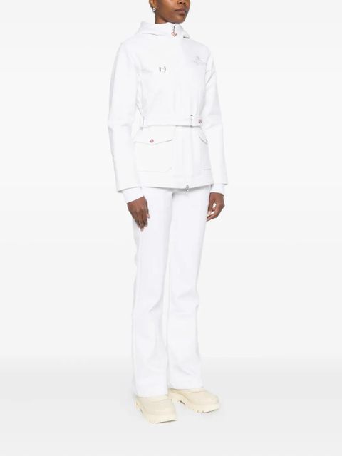Casablanca hooded belted ski jacket - White