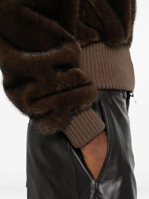 PINKO faux-fur jacket - Brown