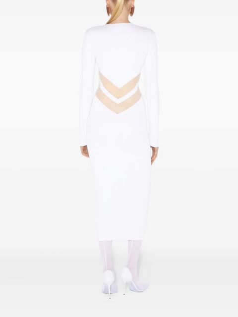 Jean Paul Gaultier sheer-panel midi dress - White