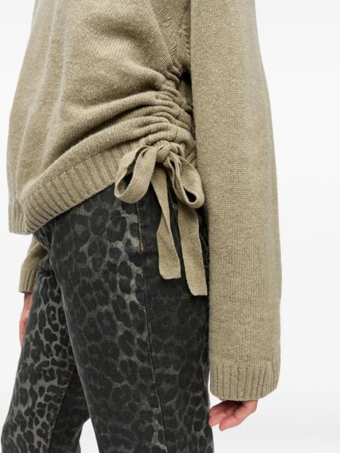 GANNI side-tie sweater - Green