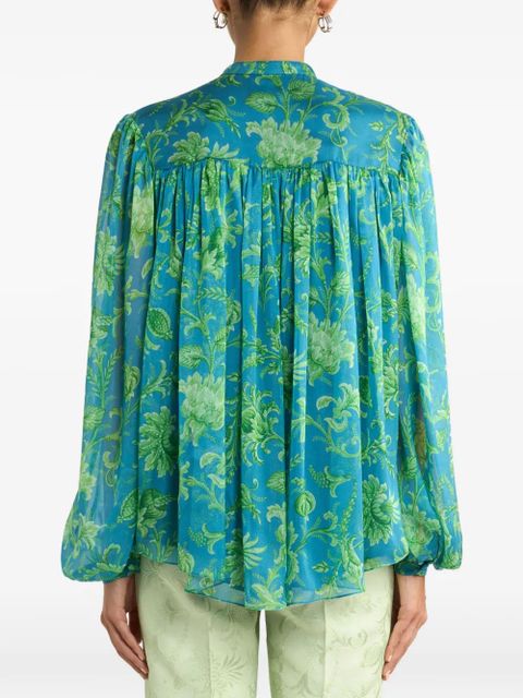 ETRO gathering floral top - Blue