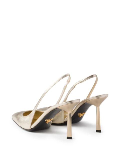 Prada leather heeled pumps - Gold