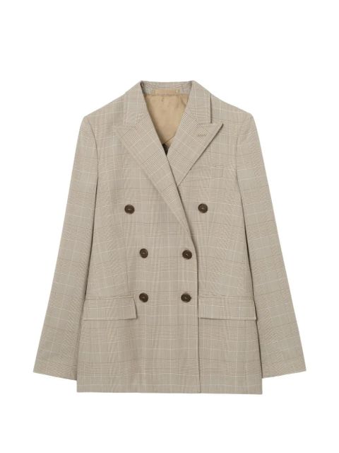 Burberry check wool tailored jacket - Neutrals - zdjęcie produktu nr 1