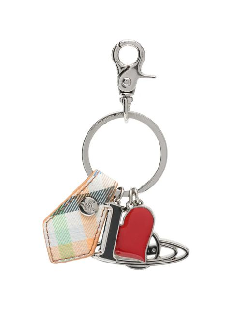 Vivienne Westwood I Love Orb tartan keyring - Silver - zdjęcie produktu nr 1