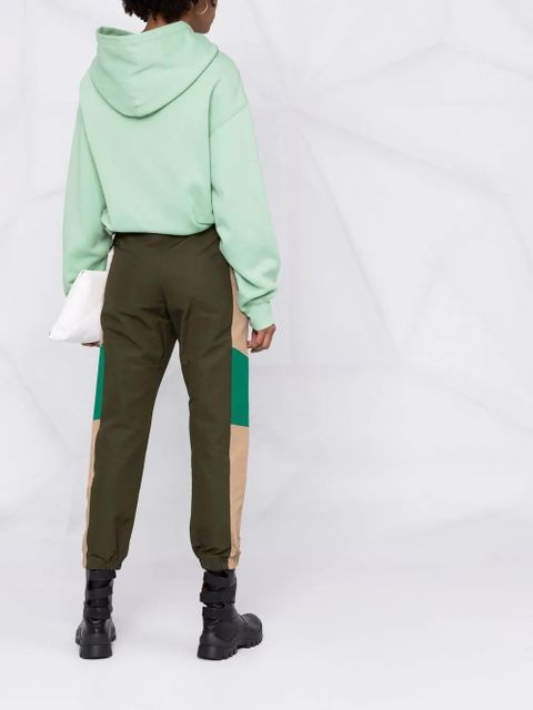 The Attico cropped embroidered-motif hoodie - Green
