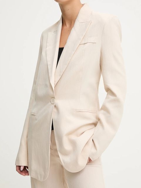 Answear.LAB marynarka kolor beżowy jednorzędowa gładka - zdjęcie produktu nr 1