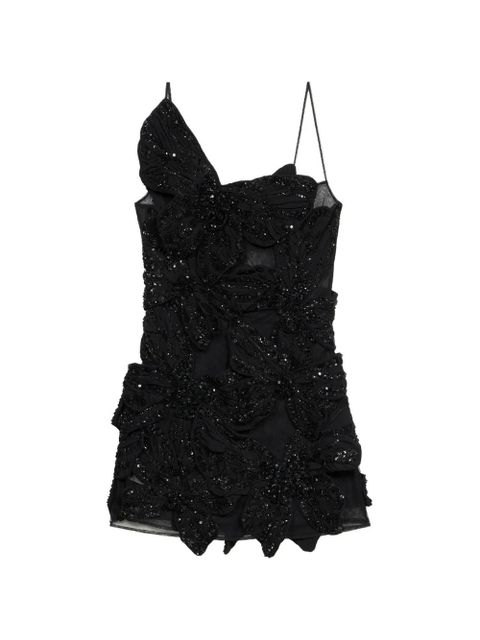 Blumarine butterfly-embroidered mini dress - Black - zdjęcie produktu nr 1