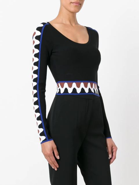 PUCCI wave pullover crop top - Black