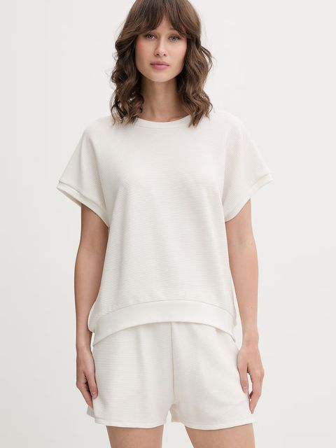 BOSS T-shirt lounge damski z lyocellem BB TEXTURE_Top - zdjęcie produktu nr 1