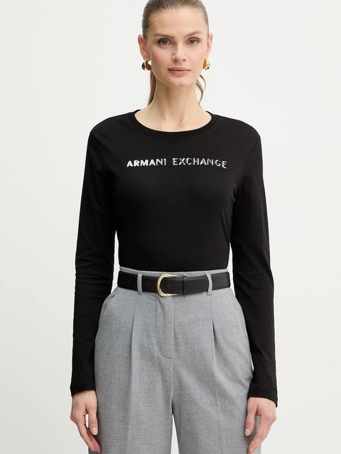 Armani Exchange longsleeve bawełniany kolor czarny XW001383 AF10356 - zdjęcie produktu nr 1