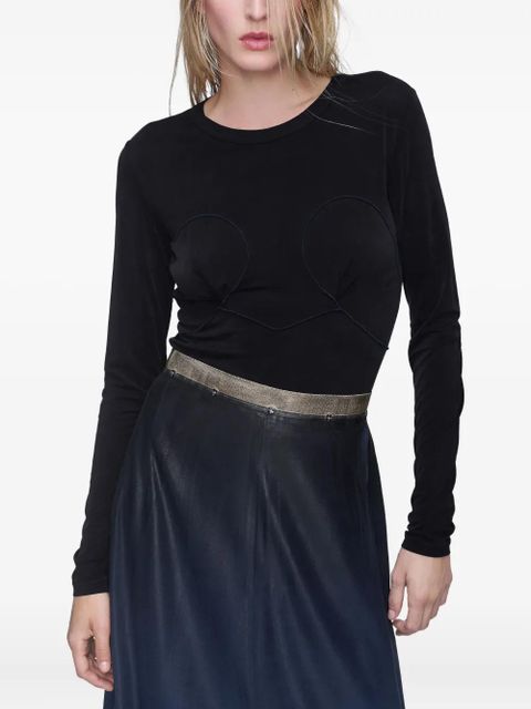 Maison Margiela seam-detail T-shirt - Black - zdjęcie produktu nr 2