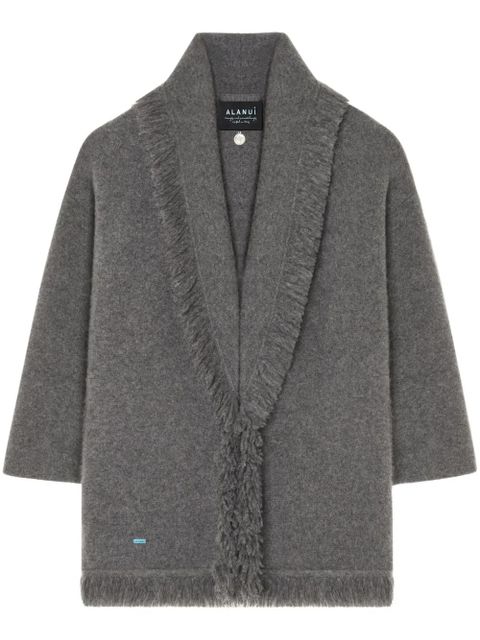 Alanui fringed-edge cashmere-blend cardigan - Grey - zdjęcie produktu nr 1