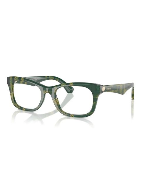 Burberry Eyewear checked square-frame glasses - Green