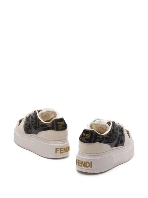 FENDI Zuca-motif panelled sneakers - Brown