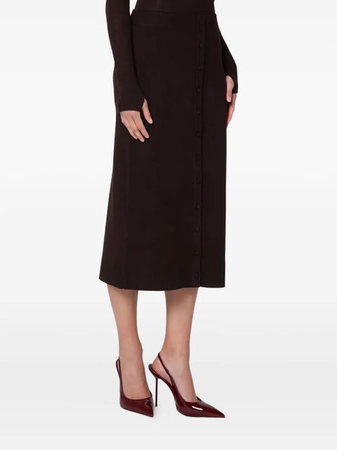 Victoria Beckham button-front knitted midi skirt - Brown