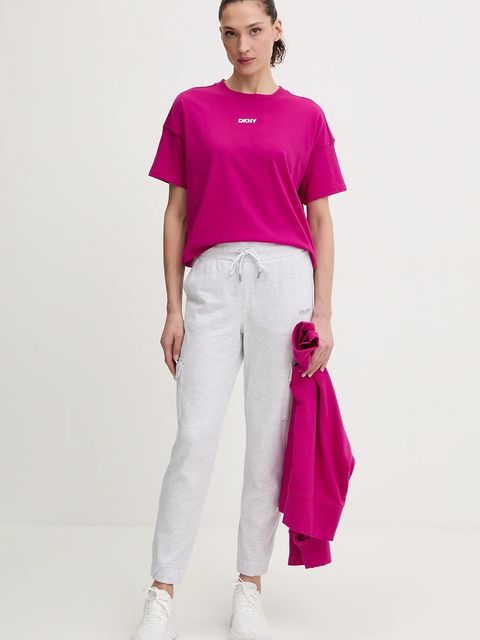 Dkny t-shirt bawełniany damski kolor różowy DP6T1662 - zdjęcie produktu nr 2