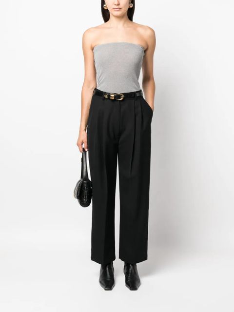 TOTEME double-pleated tailored trousers - Black