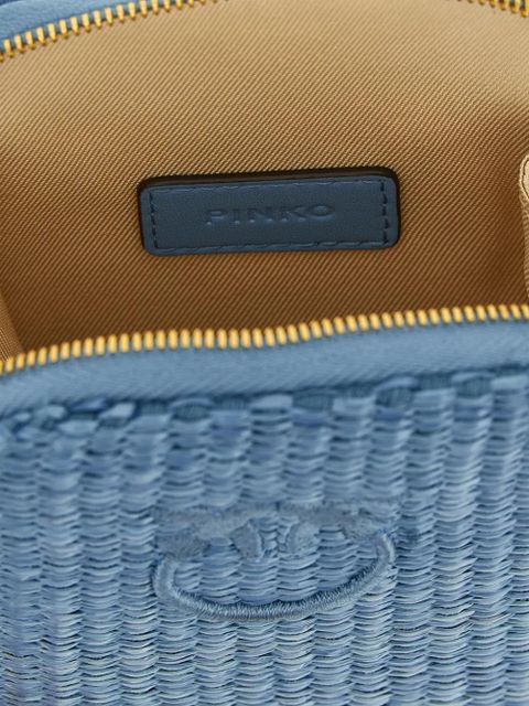 PINKO Love Birds Diamond braided smartphone holder - Blue