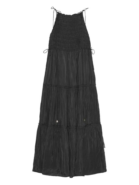 GANNI tie-strap smocked maxi dress - Black - zdjęcie produktu nr 1
