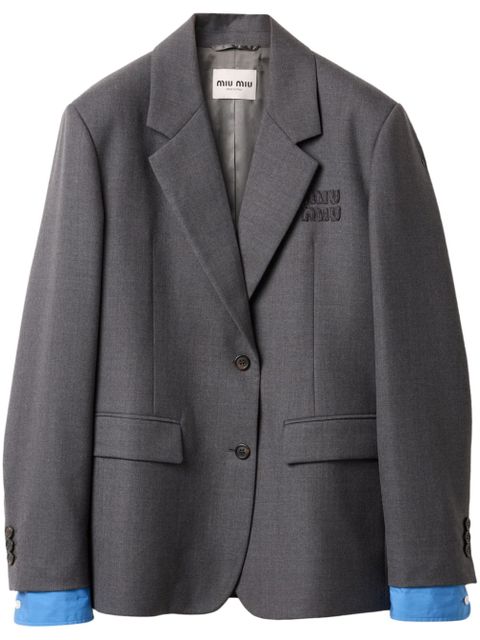 Miu Miu single-breasted gabardine blazer - Grey - zdjęcie produktu nr 1