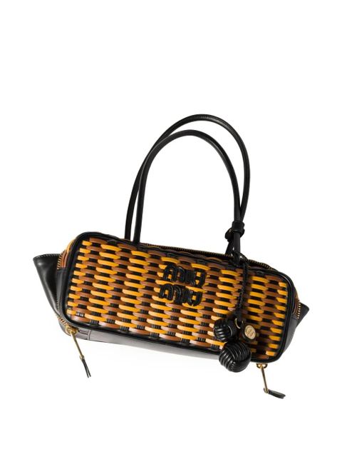 Miu Miu Beau woven-effect tote bag - Brown
