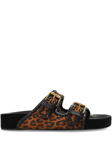 ISABEL MARANT Lennyo leopard-print sandals - Orange - zdjęcie produktu nr 1