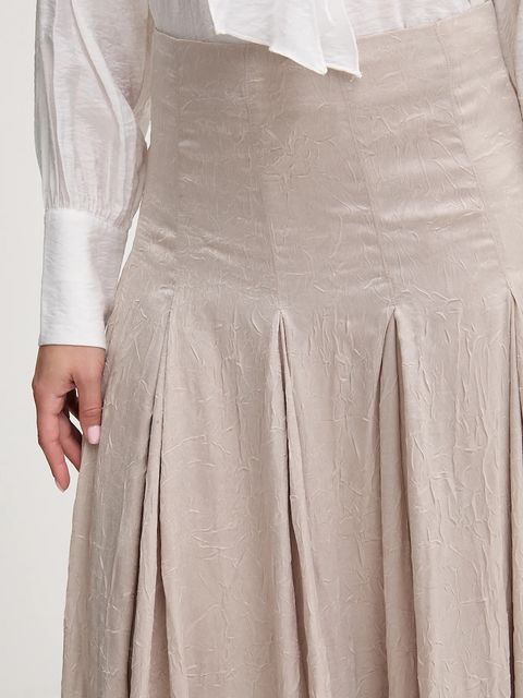 Hoss Intropia spódnica kolor beżowy maxi rozkloszowana 8422456