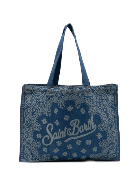 MC2 Saint Barth Paisley-print logo-print tote bag - Blue - zdjęcie produktu nr 1
