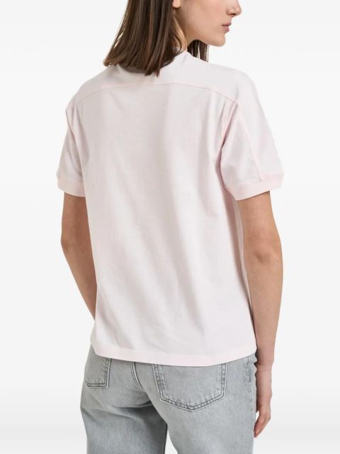 ANINE BING logo-print crest-embroidered T-shirt - Pink