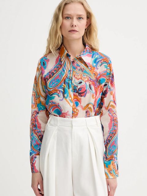 Morgan koszula bawełniana damska kolor beżowy regular z kołnierzykiem klasycznym CGODI.F - zdjęcie produktu nr 1