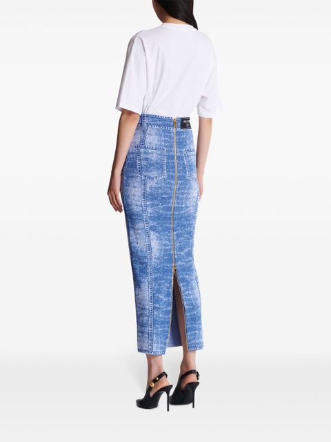 Balmain denim midi skirt - Blue