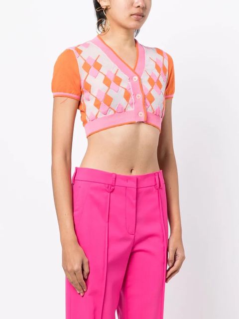 Jacquemus argyle-check-pattern cropped top - Orange