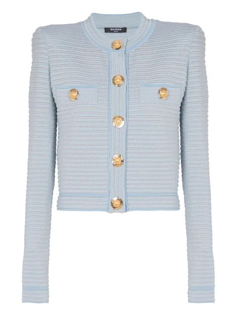 Balmain cropped cardigan - Blue - zdjęcie produktu nr 1