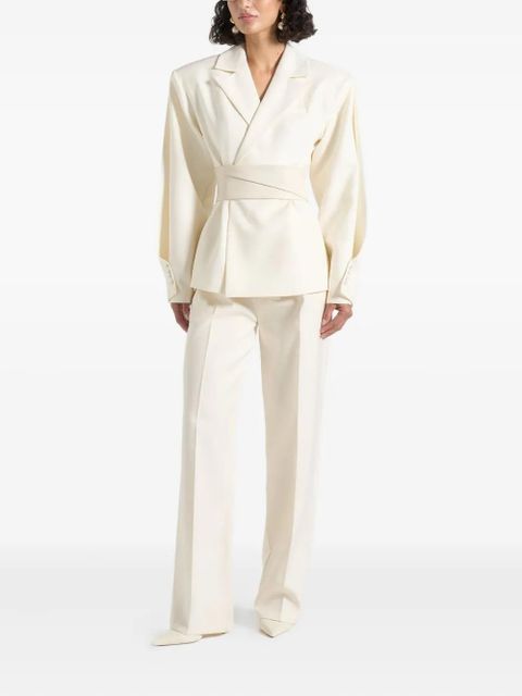 Manière De Voir Marie twist-sleeve belted tailored blazer - Neutrals - zdjęcie produktu nr 2