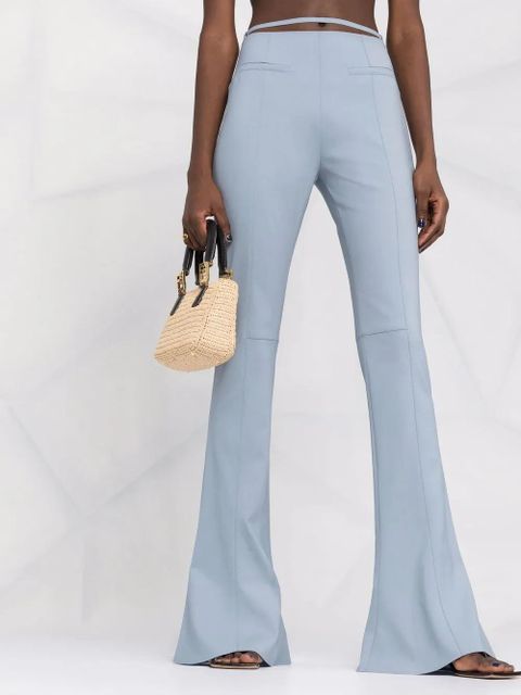 Jacquemus wool-blend flared trousers - Blue