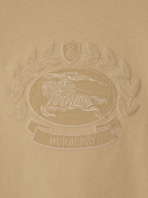 Burberry logo-embroidered cotton T-shirt - Neutrals - zdjęcie produktu nr 2