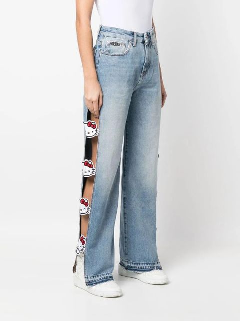 GCDS Hello Kitty cut-out jeans - Blue