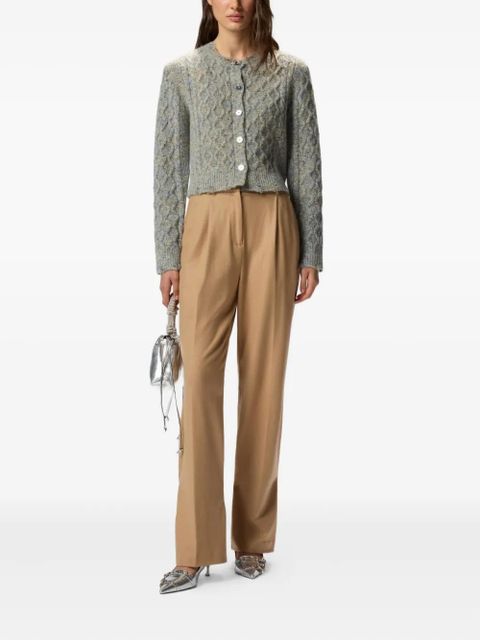 PINKO cable-knit button cardigan - Grey