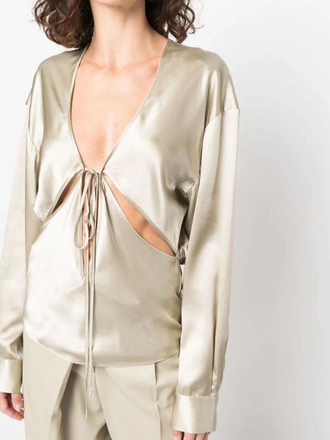 Christopher Esber Triquetra silk blouse - Neutrals - zdjęcie produktu nr 2