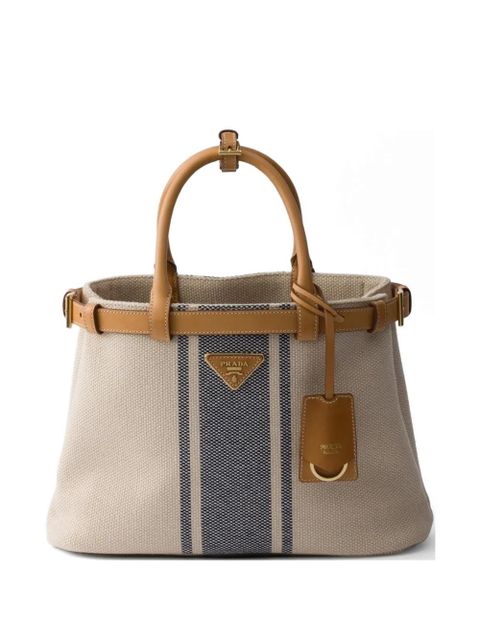 Prada Buckle medium canvas and leather handbag - Neutrals - zdjęcie produktu nr 1