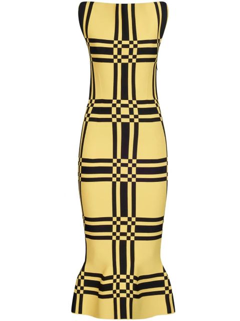 Marni checked sheath midi dress - Yellow - zdjęcie produktu nr 1