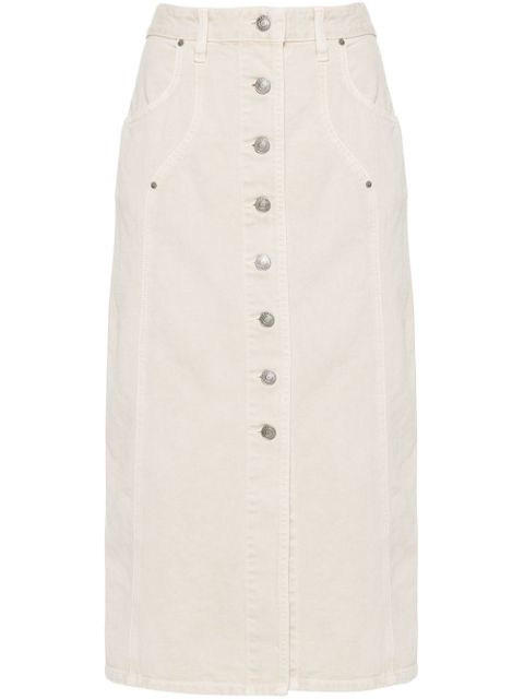 MARANT ÉTOILE Vandy denim midi skirt - Neutrals - zdjęcie produktu nr 1